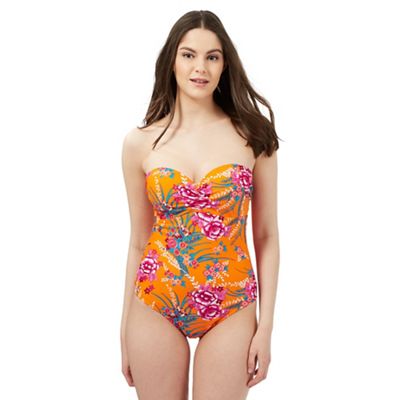 Gorgeous DD+ Orange floral print swimsuit